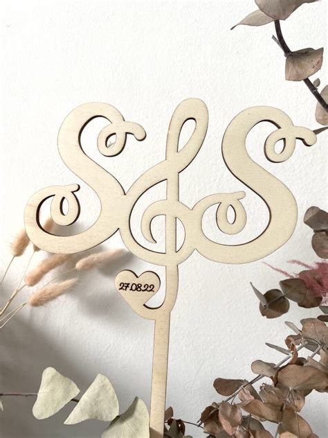 Cake Topper Iniziali Con Chiave Di Violino CREATIVELAB