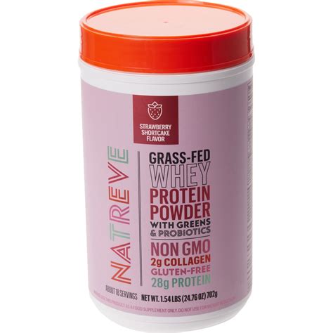 Natreve Strawberry Shortcake Grass Fed Whey Protein 154 Lb Save 20