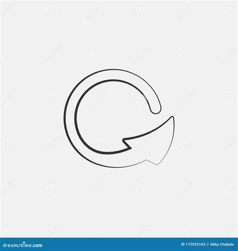 Clockwise Arrow Icon Black Curved Circular Arrow Vector Illustration