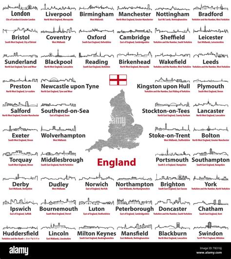 England Map Cities High Resolution Stock Photography And Images Alamy