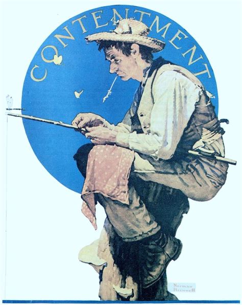 Fishing Fisherman Art Print Normal Rockwell Man Fishing 1926