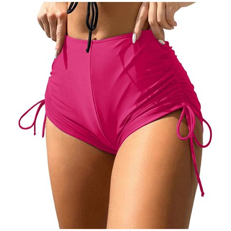 TOWED22 Bikini Bottom For Women Swimsuit Ribbed Low Waisted Mid Cut