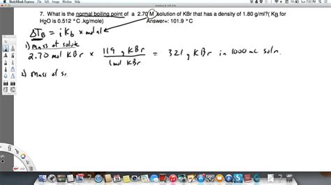 Calculating The Boiling Point Of A Solution Youtube