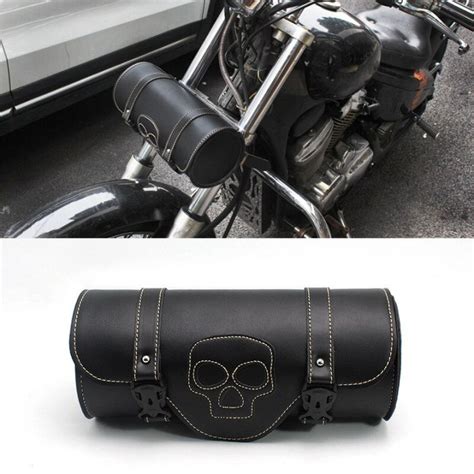 Motorcycle Cruiser Tool Bag Handlebar Bag Pu Leather Motorcycle Front