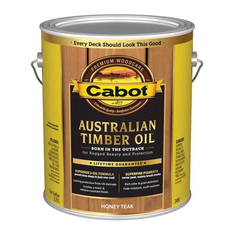 Cabot Gallon Honey Teak Australian Timber Oil Based Outdoor Stain