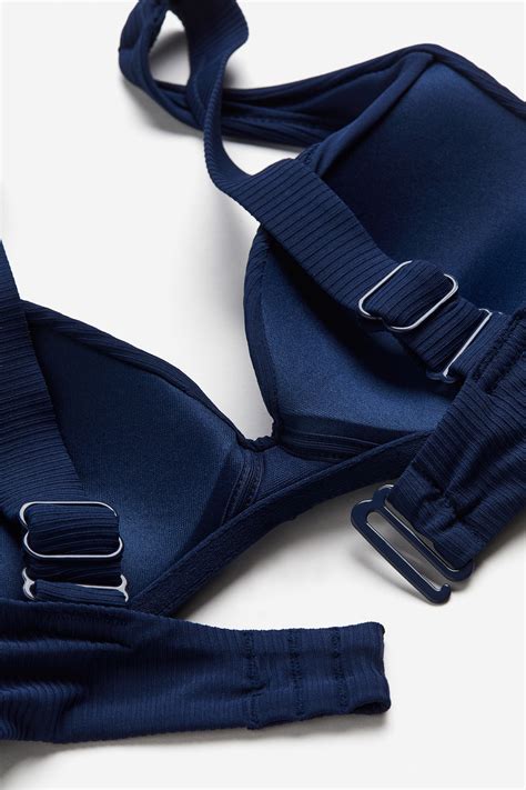 Push Up Bikini Top Navy Blue Ladies Handm Us