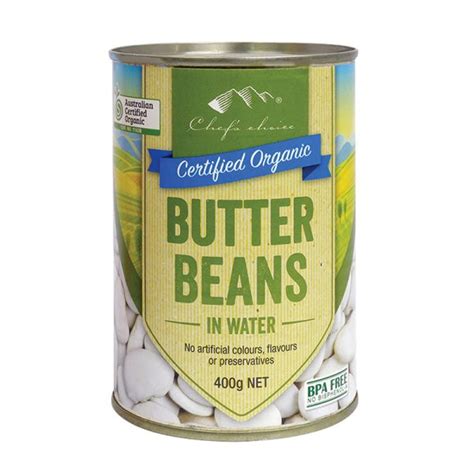 Certified Organic Butter Beans In Water Premium Gourmet Food