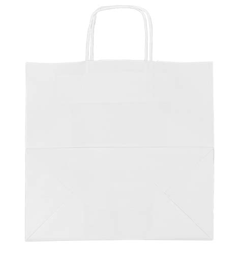 Bolsa Papel Kraft Blanca con Asas 90g m² 32 16x31cm 30 Uds