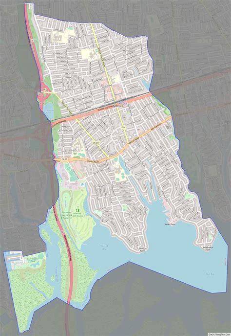 Map of Merrick CDP - Thong Thai Real