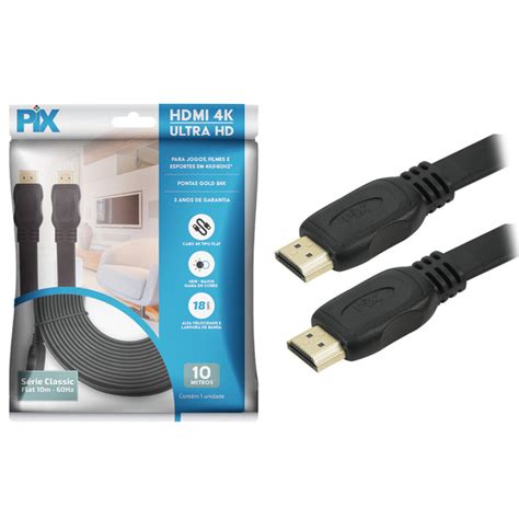 Cabo Hdmi Slim K Ultrahd D Pinos Hdr Metros Pix Leroy Merlin