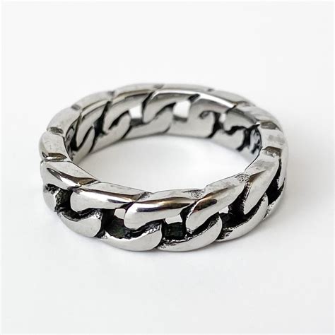 Cuban Ring Mens Silver Cuban Ring Silver Cuban Ring For Men Etsy