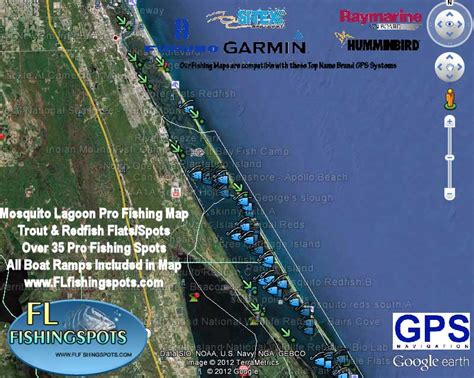 Mosquito Lagoon Fishing Map | Florida Fishing Maps for GPS