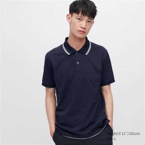 Jual Kaos Polo Dry Pique Lengan Pendek Tipping UNIQLO ORIGIN Shopee