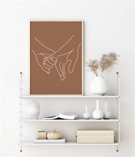 Holding Hands Print Minimalist Love Poster Abstract Couple Etsy