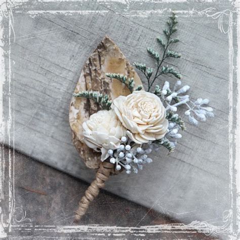 Birch Forest Boutonniere Rustic Elegant Weddings Woodland Wedding