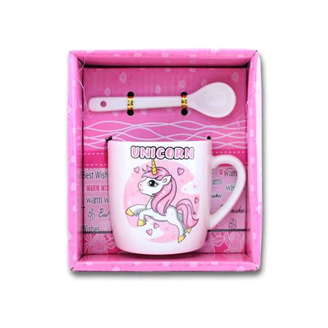 TAZON EN CAJA CON CUCHARA UNICORNIO Red America Mayorista