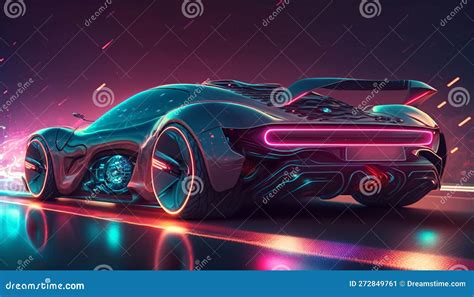 A Sleek Sports Car With An Futuristic Design With Lighting Effects