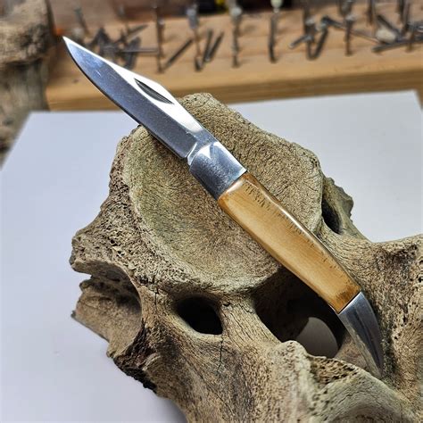 Woolly Mammoth Ivory Grip Texas Toothpick Pocket Knife Iceage Treasures