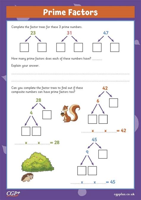 Prime Factorization Worksheet