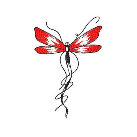 Dragonfly Machine Embroidery Design 4 Sizes Flying Dragonfly Digital Embroidery File Summer