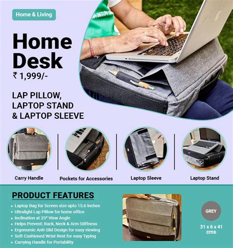 Fuzo Homedesk Laptop Bag Lap Pillow Laptop Stand Laptop