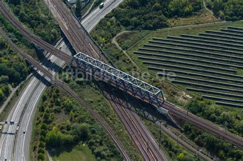 Leipzig Von Oben Bahn Brückenbauwerk Entlang Der B2 Am Bahnhof