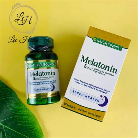 Viên uống Nature s Bounty Melatonin 5mg Hỗ trợ ngủ ngon giảm căng