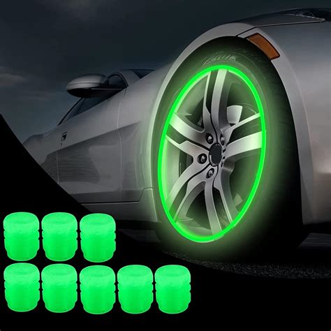 Luminous Car Tire Air Valve Cap Glow In The Dark Universal