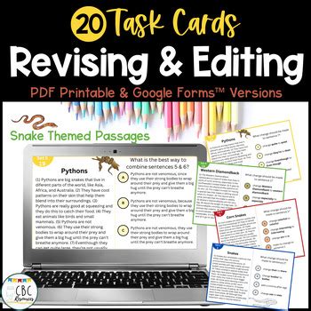 Revising And Editing Task Cards Passage Practice Print Digital