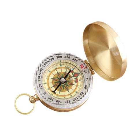 Pure Copper Mini Compass Clamshell Luminous Compass For Outdoor Camping Hiking Hunting Travel