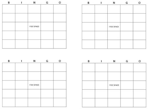 Printable Blank Bingo Cards Per Page Printable Bingo Cards