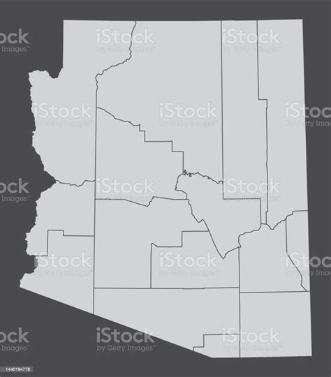 Arizona Administrative Map Stok Vektör Sanatı And Arizona‘nin Daha Fazla Görseli Arizona Bayrak