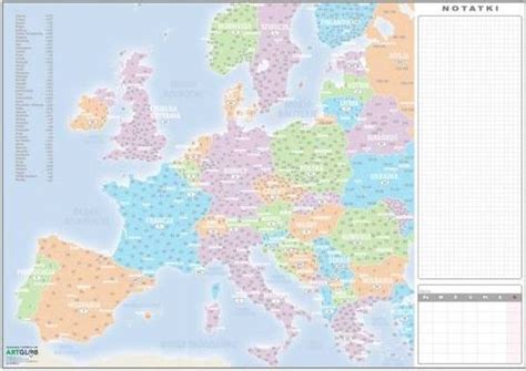 Europa Mapa Kodowa Biuwar Podk Adka Na Biurko Artglob