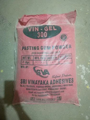 Industry Grade 25kg Pasting Gum Powder Packaging Type PP Bag At 45