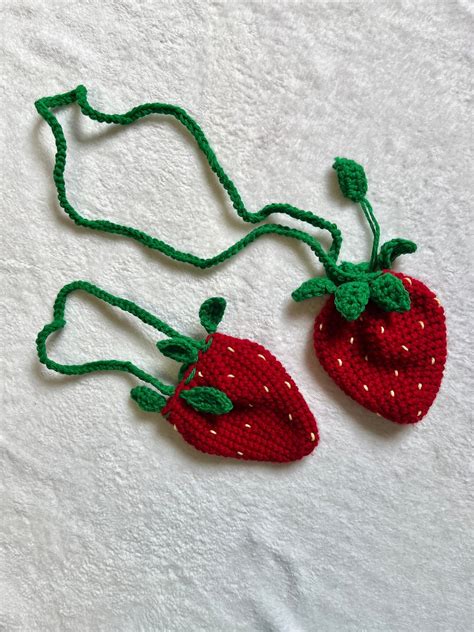 Crochet Strawberry Pouch Pattern Etsy