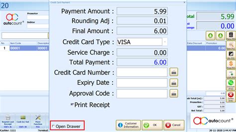 Pos5 How To Enable Open Cash Drawer For Credit Card Payment