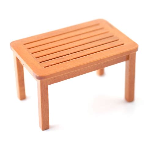 Dolls House Walnut Garden Coffee Table Miniature Wooden Patio Furniture