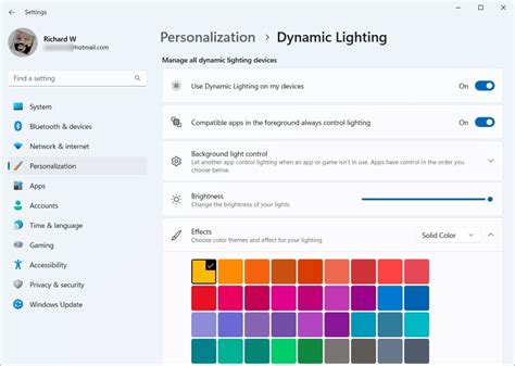 How To Turn “match My Windows Accent Color” On Or Off With Dynamic Lighting In Windows 11 Geek