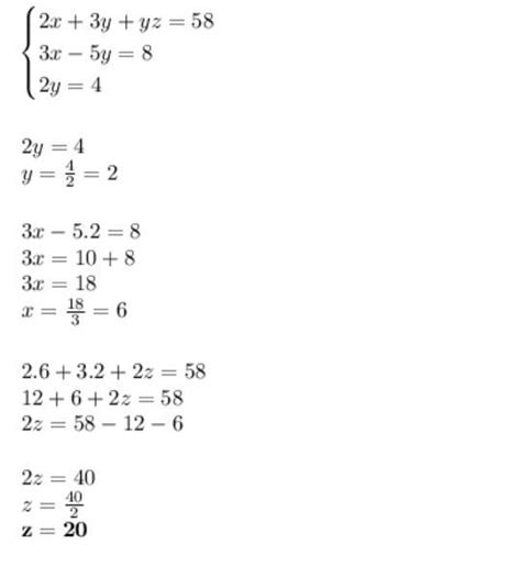 3 Observe o sistema de equações lineares abaixo 2x 3y 4z 58 3x