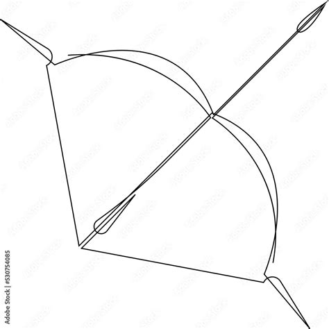 Astrological Sagittarius Zodiac Sign One Line Drawing Elegant