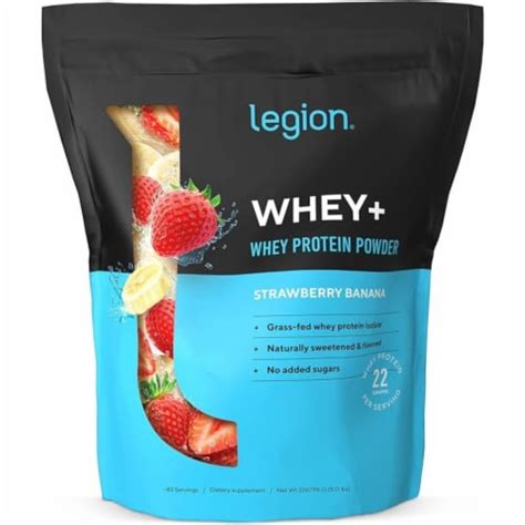 Legion Whey Whey Isolate Protein Powder From Grass Fed Cows Strawberry Banana 82 Servings