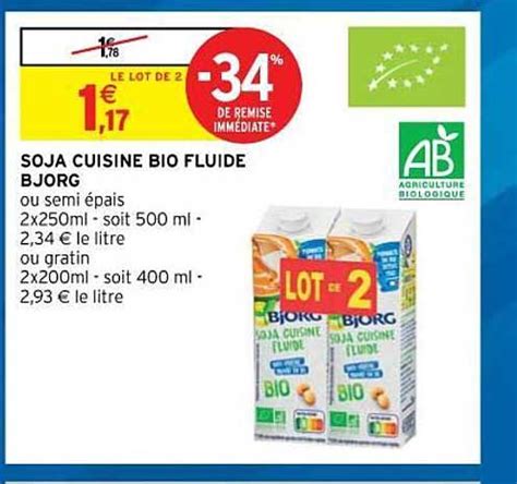 Promo Soja Cuisine Bio Fluide Bjorg Chez Intermarch Hyper Icatalogue Fr