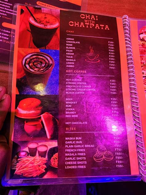 Menu At Chai Sutta Bar Burla