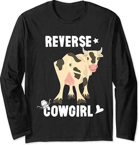 Reverse Cowgirl Shirt Funny T Shirts For Women Adult Humor Long Sleeve