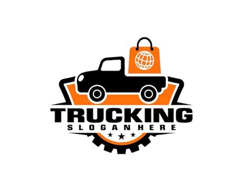 Logistik Lkw Logo Design Premium Vektor