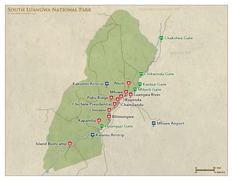 South Luangwa Map – Detailed Map of South Luangwa National Park