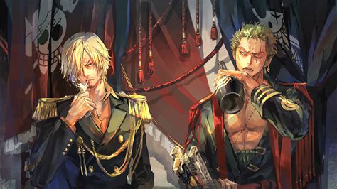 Two Male Anime Characters Digital Wallpaper One Piece Sanji Germa