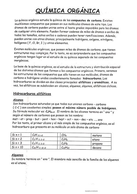 SOLUTION Quimica Organica QUIMICA Apunte Ingreso Universidad