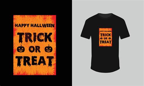 Trick Or Treat Halloween T Shirt Design With Pumpkin 10664517 Vector