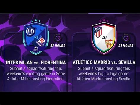 INTER MILAN Vs FIORENTINA ATLETICO MADRID Vs SEVILLA LIVE SBC